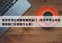 软件开发公司都有哪些部门（软件开发公司有哪些部门分别做什么事）