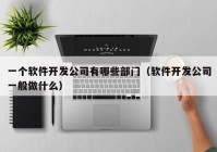 一个软件开发公司有哪些部门（软件开发公司一般做什么）