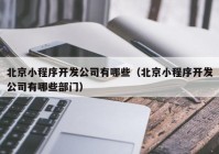 北京小程序开发公司有哪些（北京小程序开发公司有哪些部门）