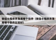 微信小程序开发用哪个软件（微信小程序开发用哪个软件比较好）