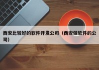 西安比较好的软件开发公司（西安做软件的公司）