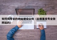 如何找专业的网站建设公司（去哪里找专业做网站的）